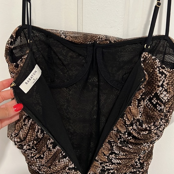 ARITZIA • BABATON luxor snake skin print mesh dress 2 NWT - Picture 5 of 6